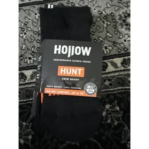 Hollow Hunt Crew Height Alpaca Socks Black Medium Men 7-9.5 Women 7-10